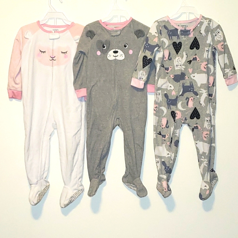 24M Carters Fleece Footie PJs (set of 3)